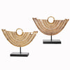 Large Sinu Pair of Fan Shaped Filigree  Ear Ornaments