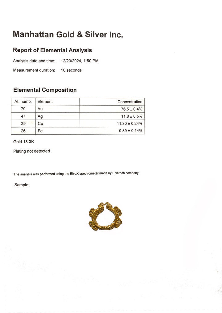 Cocle Gold Pennanular Nose Ornament