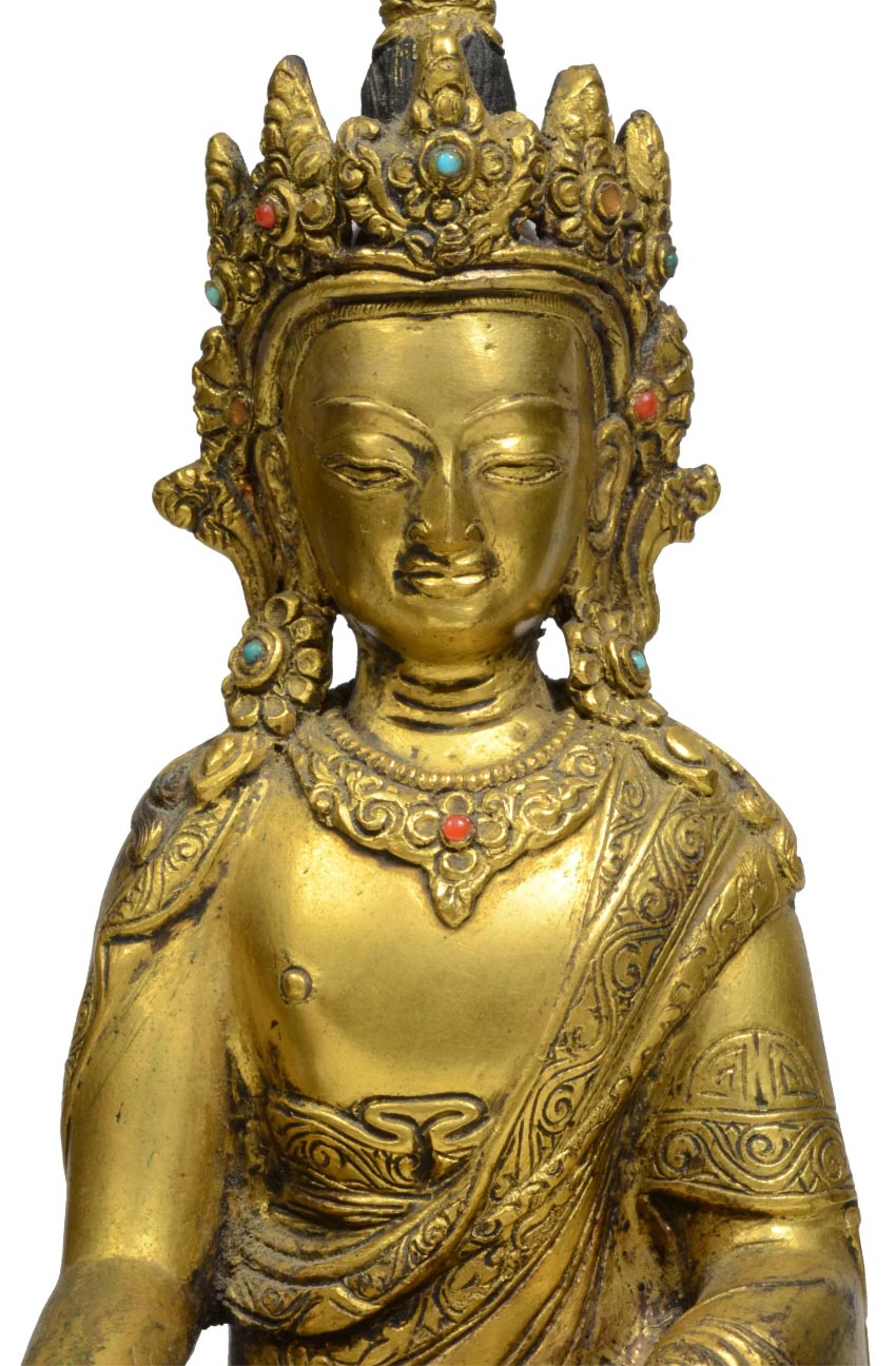 Sino Tibetan Gilt Bronze Seated Bodhisattva