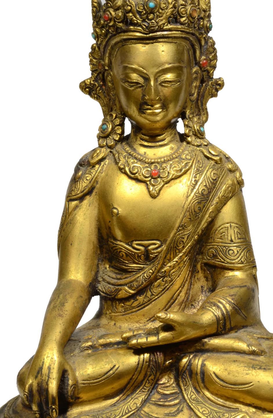 Sino Tibetan Gilt Bronze Seated Bodhisattva