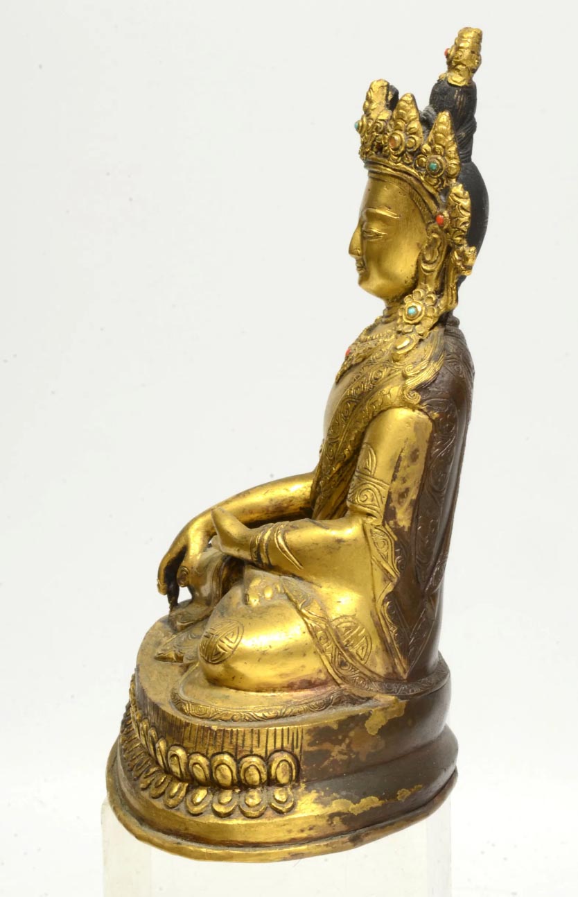 Sino Tibetan Gilt Bronze Seated Bodhisattva