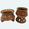 Pair Costa Rican Polychrome Pottery Vessels (2)