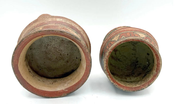 Pair Costa Rican Polychrome Pottery Vessels (2)