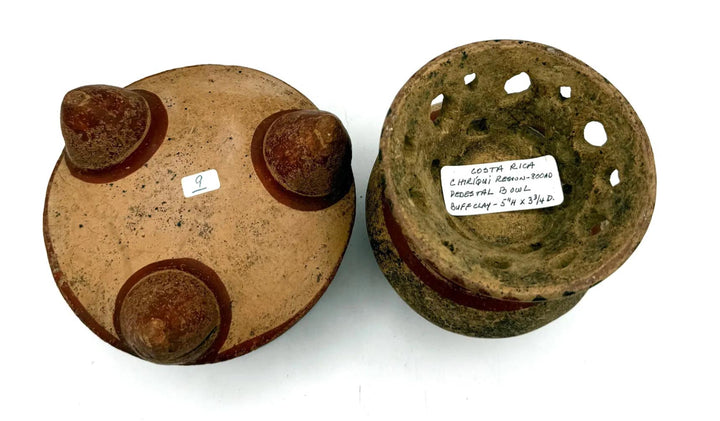 Pair Costa Rican Polychrome Pottery Vessels (2)