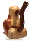 Finely Painted Moche Figural Stirrup Vessel