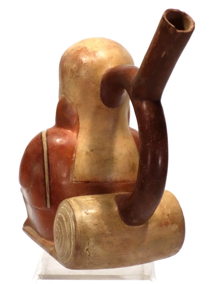 Finely Painted Moche Figural Stirrup Vessel