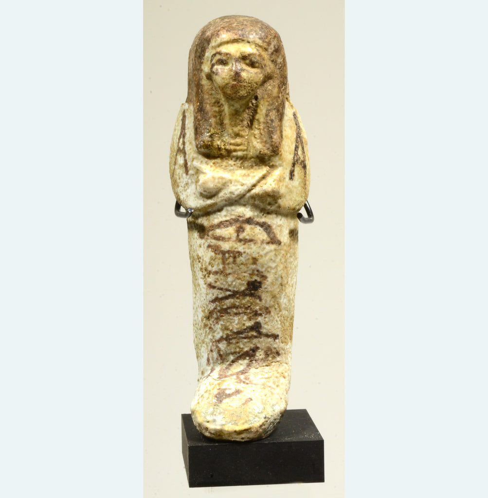 Egyptian Pale Green faience Ushabti for Nesi Mut