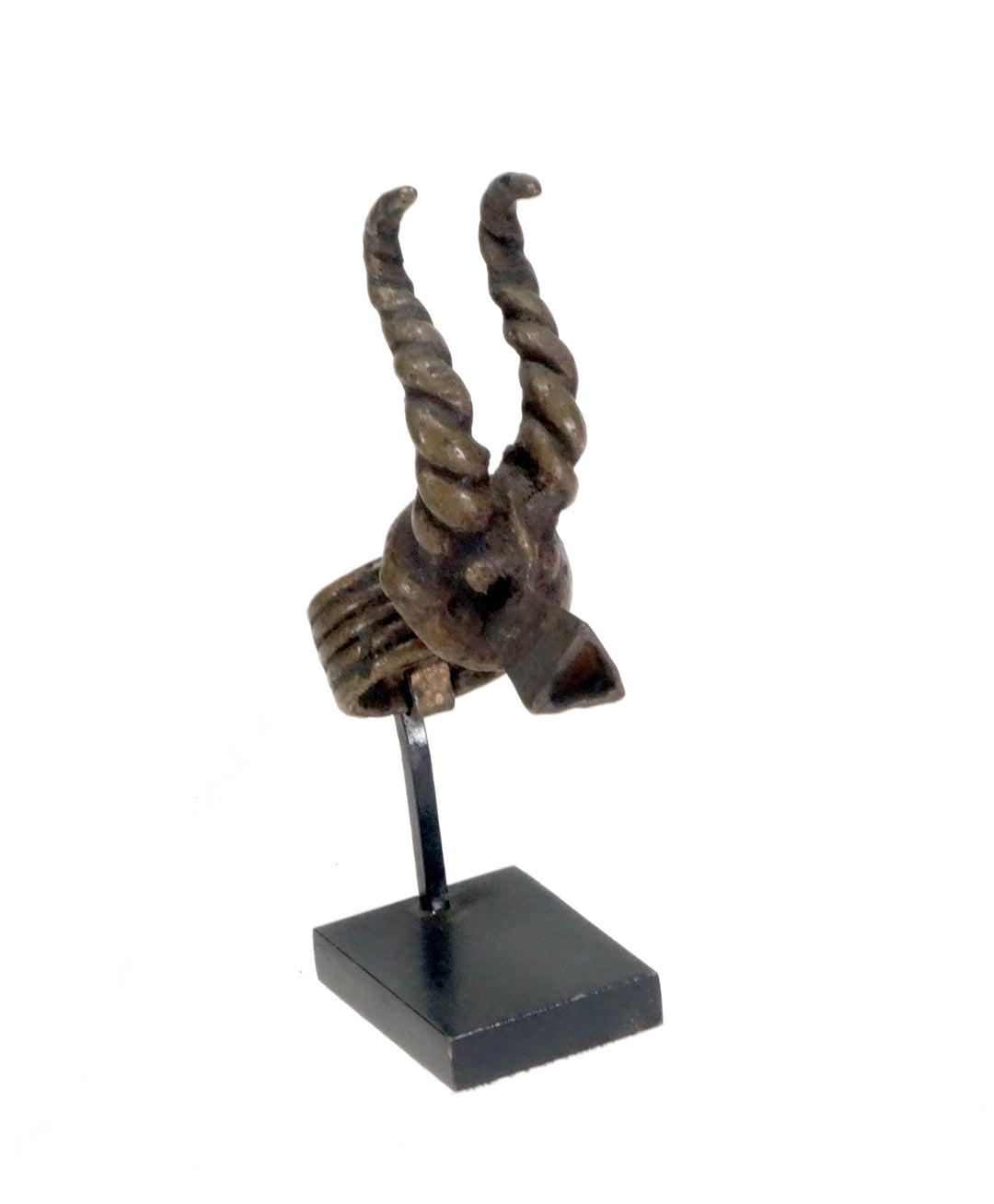 African Lobi Bronze Head of an Antelope Ring