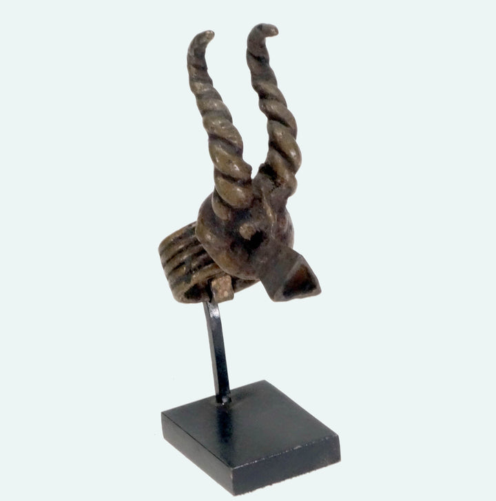 African Lobi Bronze Head of an Antelope Ring