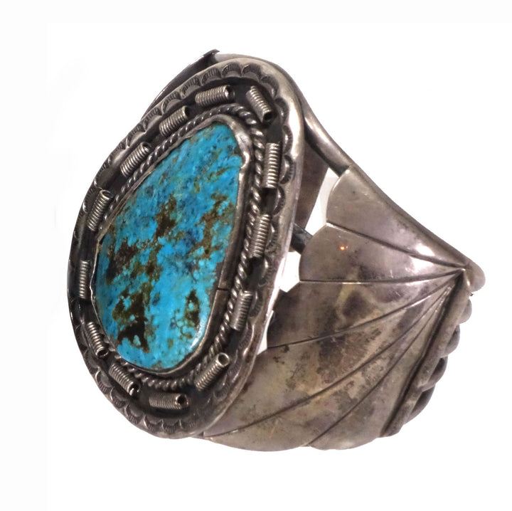 Native American Navajo Silver & Turquoise Bracelet
