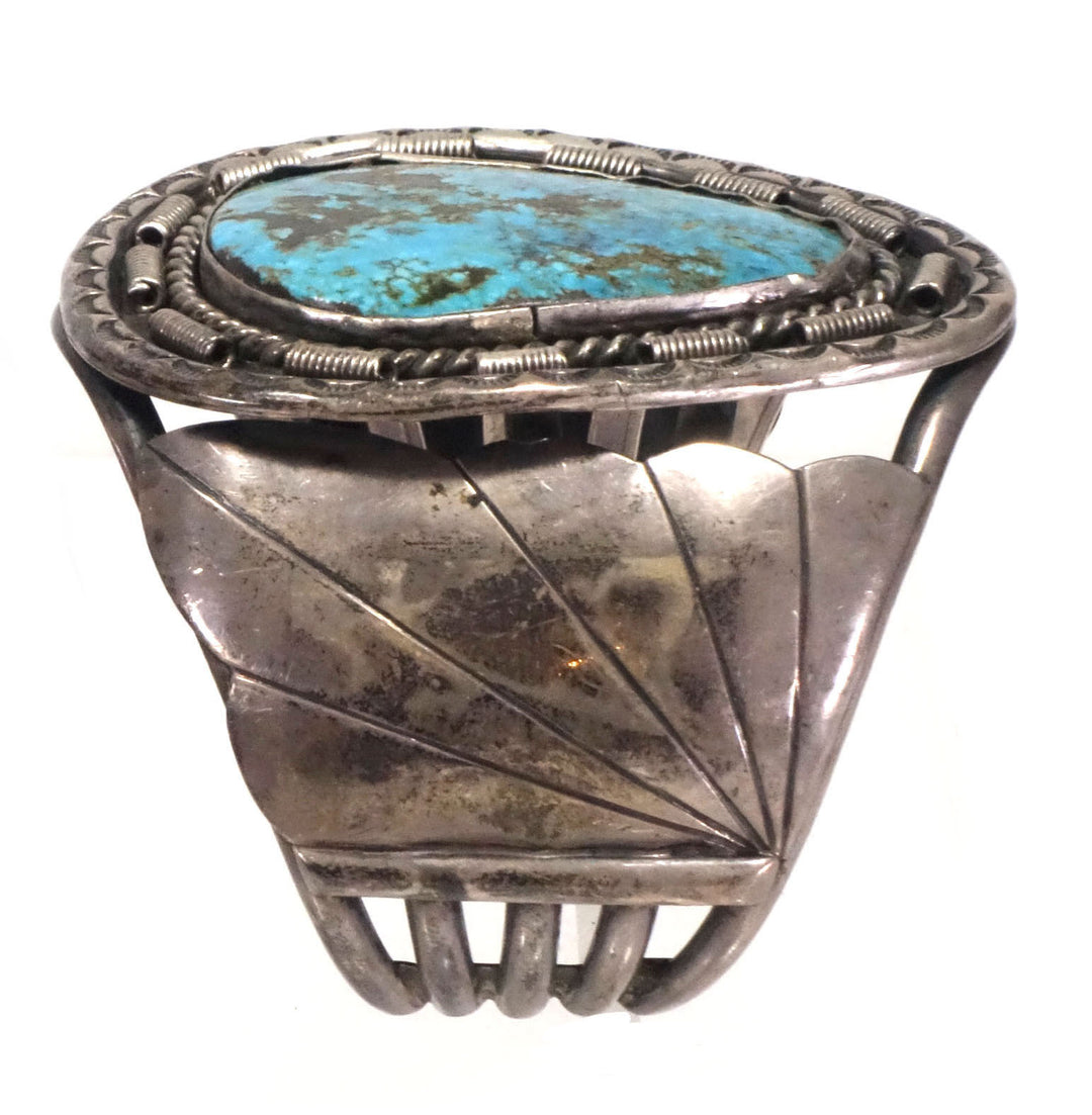 Native American Navajo Silver & Turquoise Bracelet