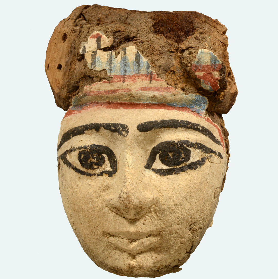 Egyptian Wood Painted Sarcophagus Mask &nbsp; &nbsp; &nbsp; &nbsp;