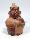 Moche Polychrome Pottery Male Stirrup Vessel