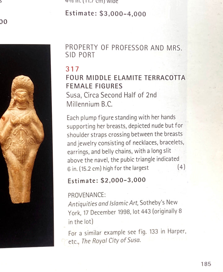Elamite Terracotta Standing Fertility Goddess