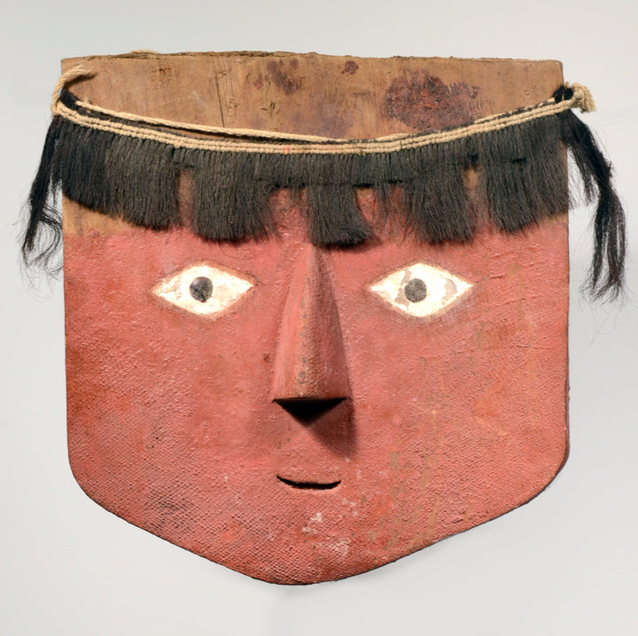 Pre-Columbian Chancay Wood Red Face Mask