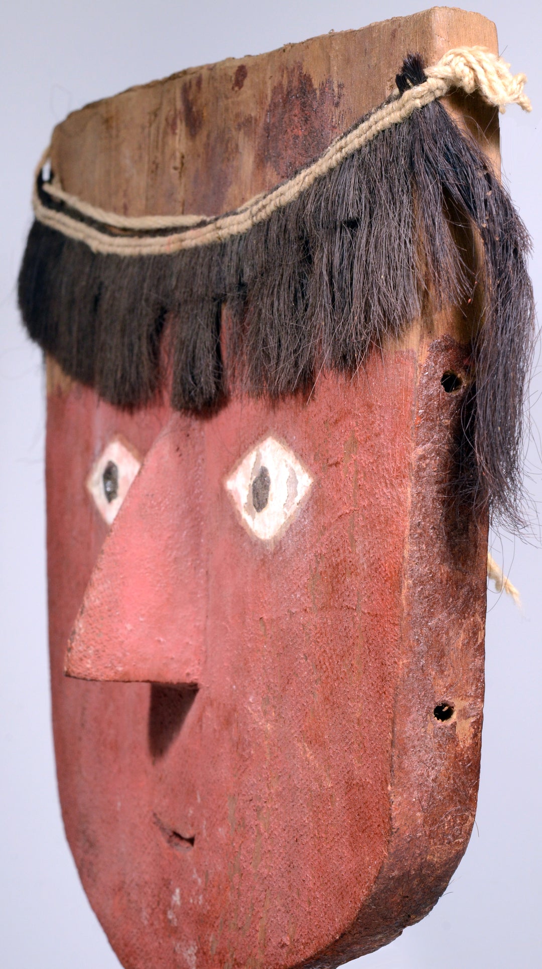 Pre-Columbian Chancay Wood Red Face Mask
