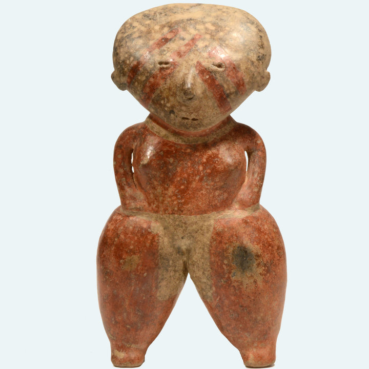 Pre Columbian Nayarit Chinesco Polychrome Standing Female
