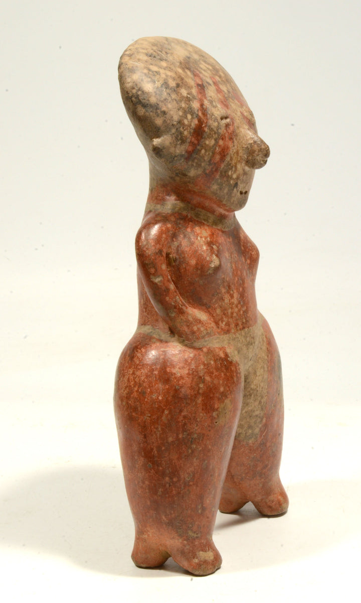 Pre Columbian Nayarit Chinesco Polychrome Standing Female