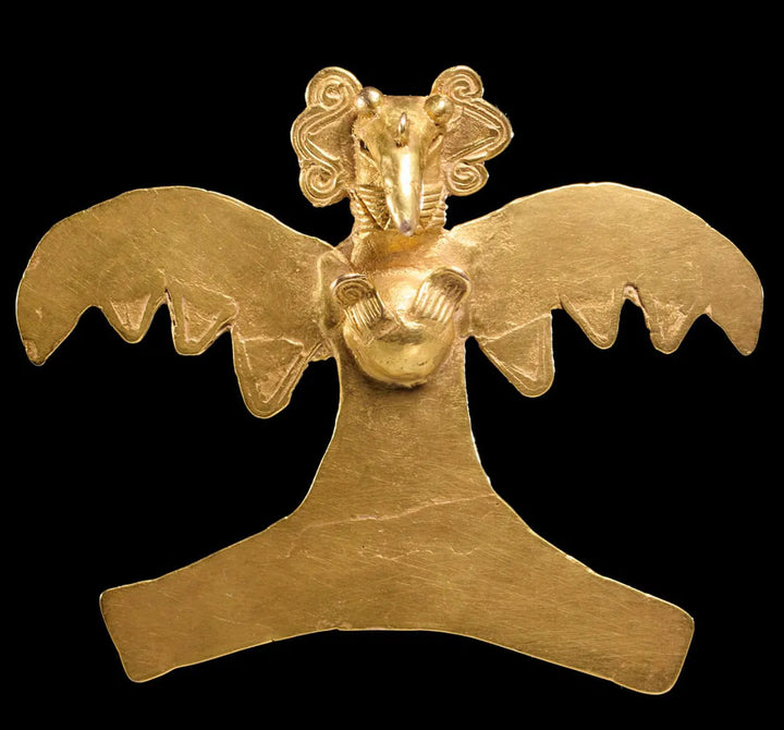 Pre Columbian Veraguas 14k Gold Avian Pendant
