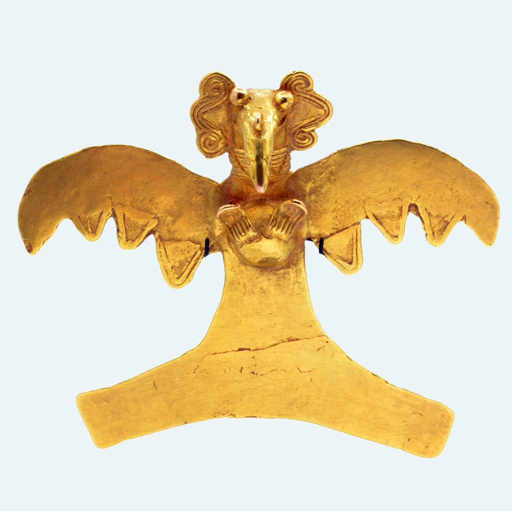 Pre Columbian Veraguas 14k Gold Avian Pendant
