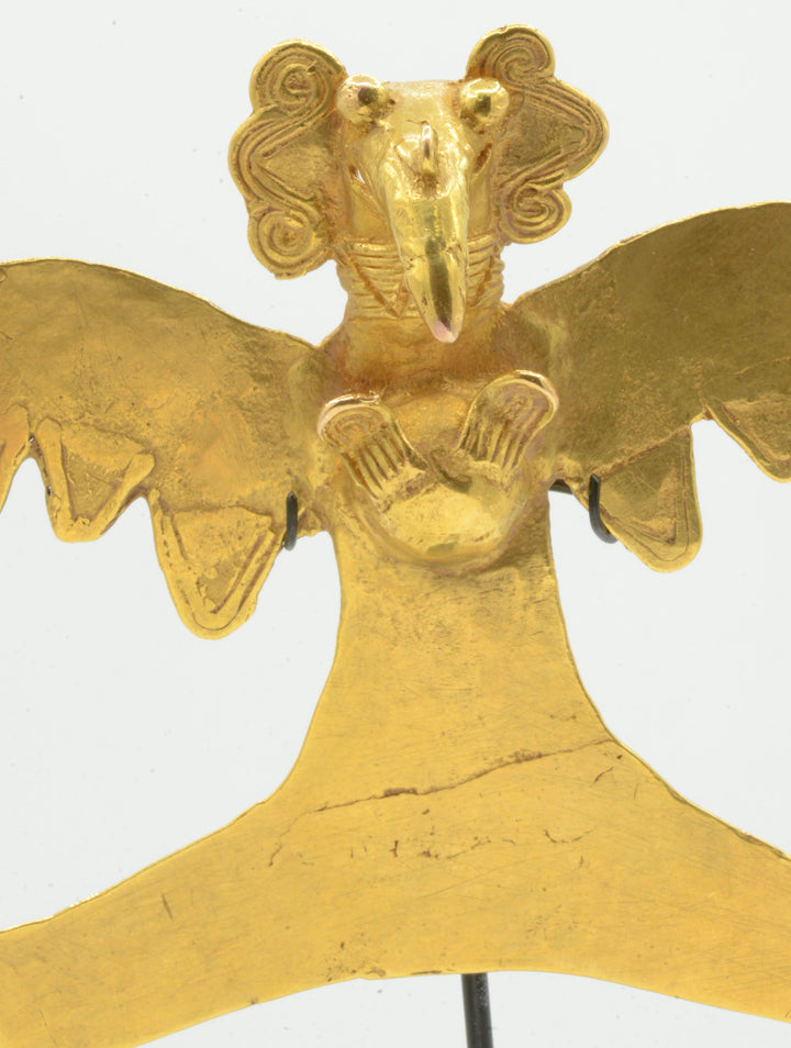 Pre Columbian Veraguas 14k Gold Avian Pendant