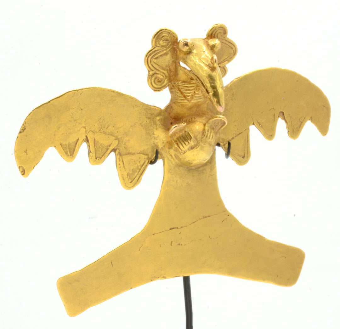 Pre Columbian Veraguas 14k Gold Avian Pendant