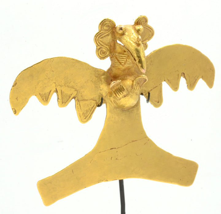 Pre Columbian Veraguas 14k Gold Avian Pendant