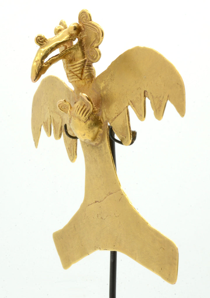 Pre Columbian Veraguas 14k Gold Avian Pendant