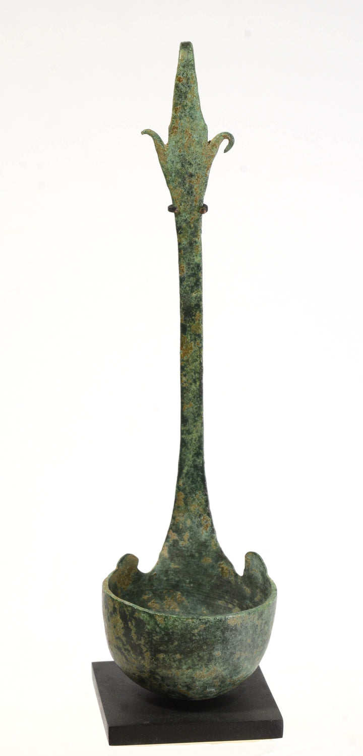 Etruscan Bronze Ladle with Dolphin Handle