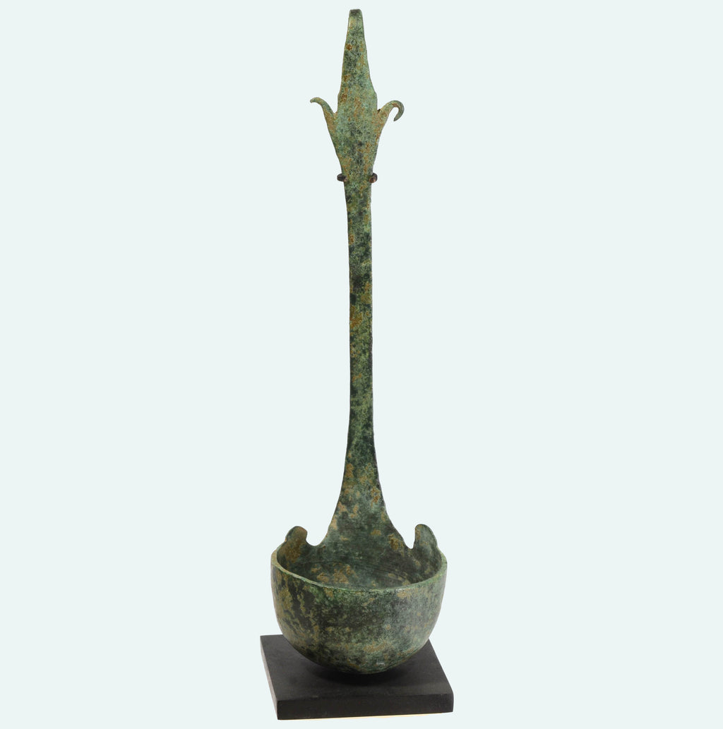 Etruscan Bronze Ladle with Dolphin Handle