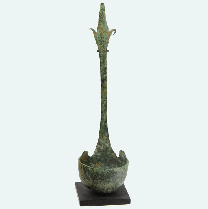 Etruscan Bronze Ladle with Dolphin Handle