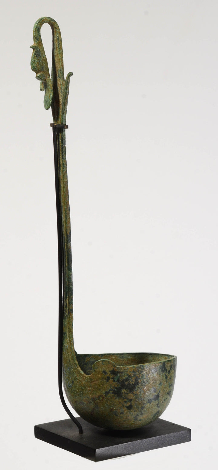 Etruscan Bronze Ladle with Dolphin Handle