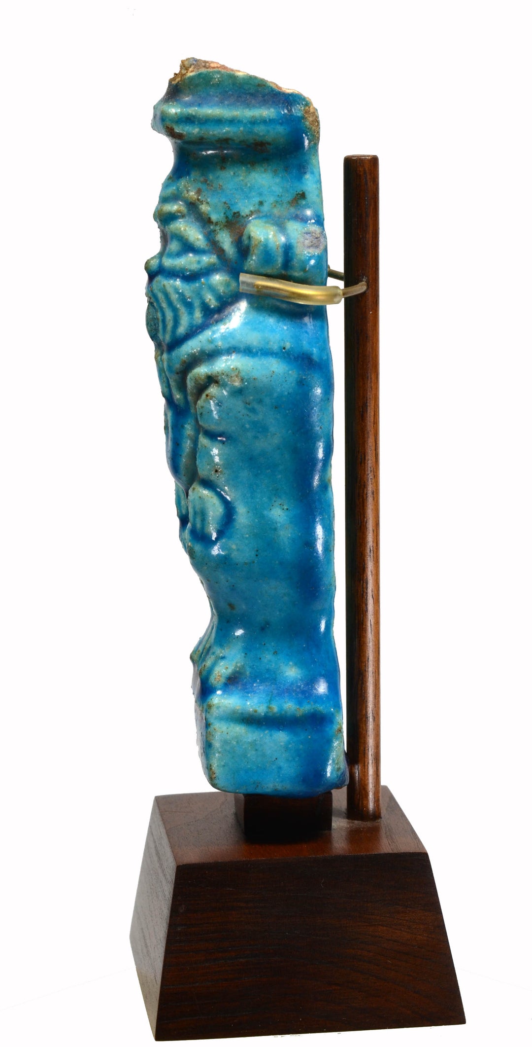 Ancient Egyptian Deep Blue Glaze Standing Bes