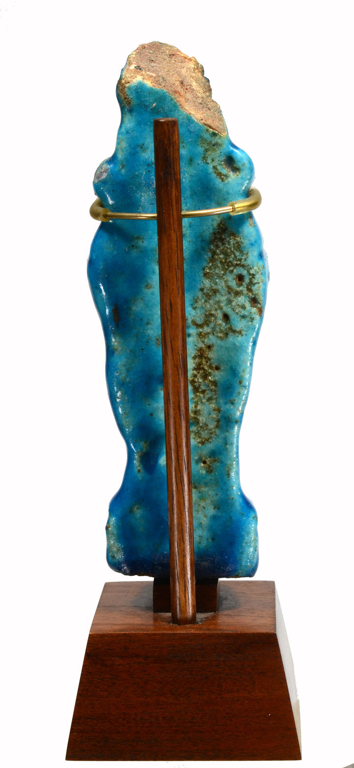 Ancient Egyptian Deep Blue Glaze Standing Bes