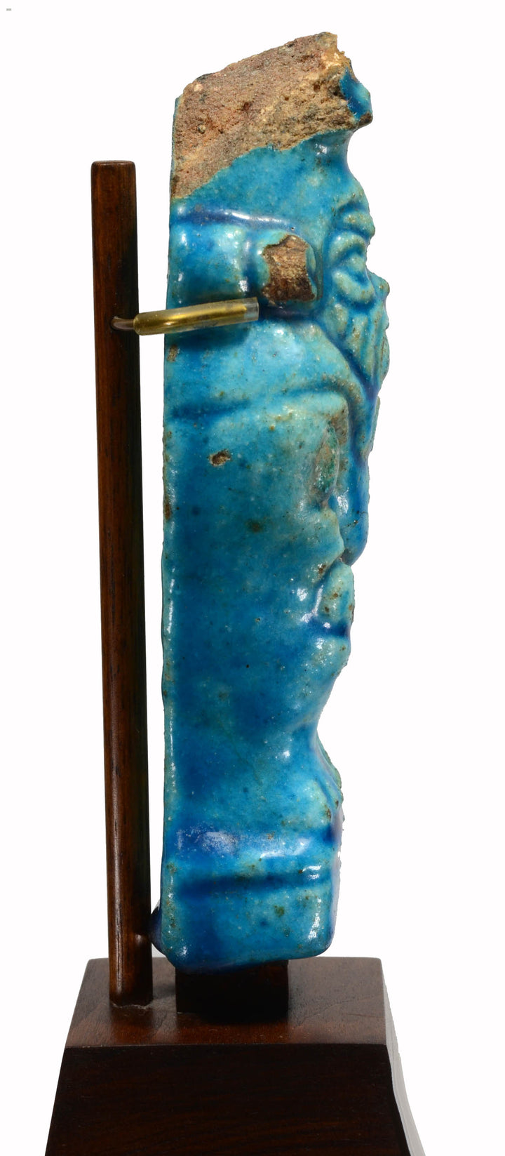 Ancient Egyptian Deep Blue Glaze Standing Bes