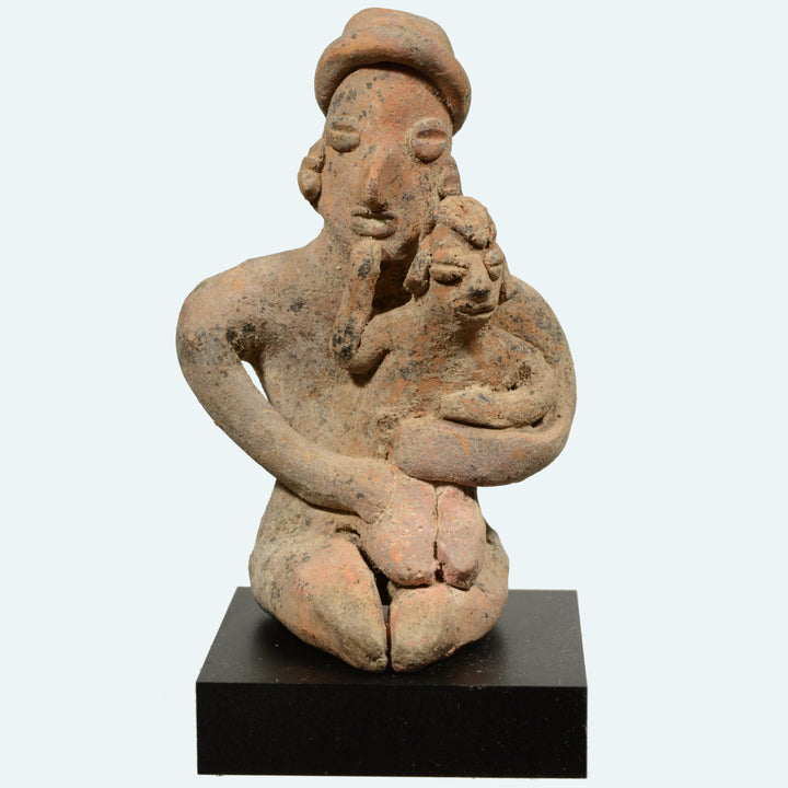 Colima Seated Mother & Child Antidotal Figure