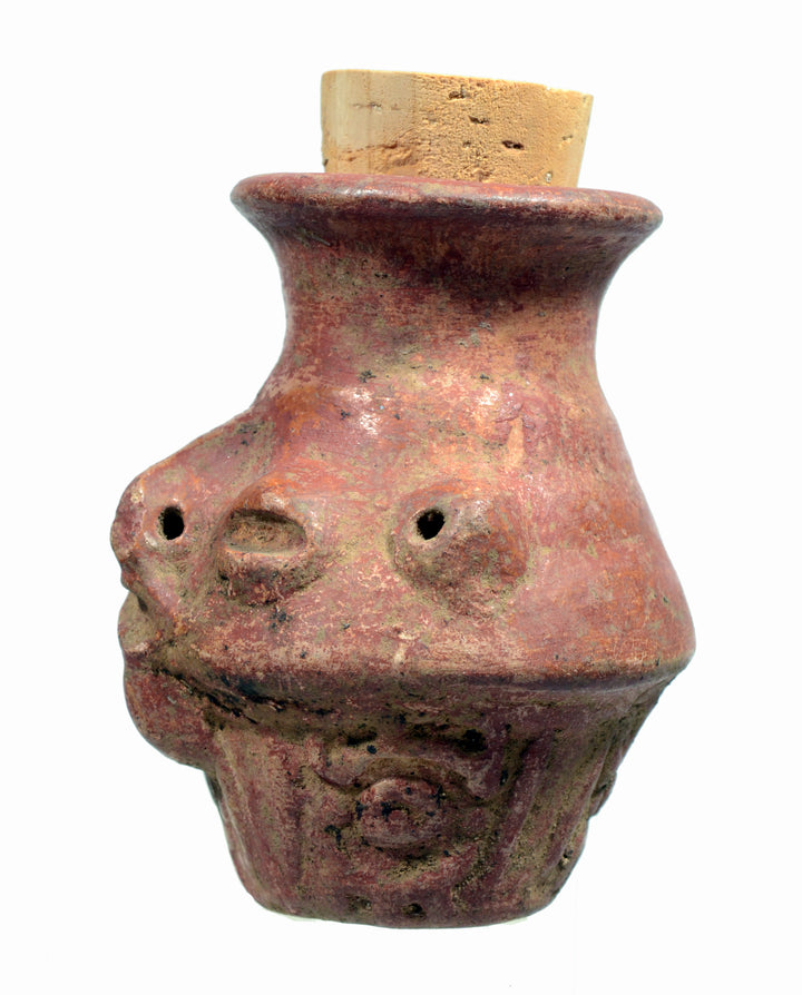 Mayan Pottery Human Headed Poison Pot