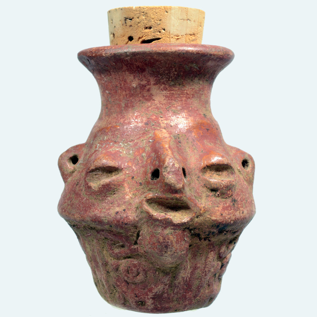 Mayan Pottery Human Headed Poison Pot