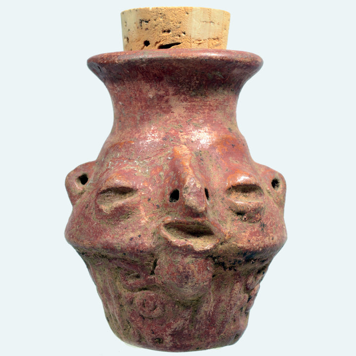 Mayan Pottery Human Headed Poison Pot