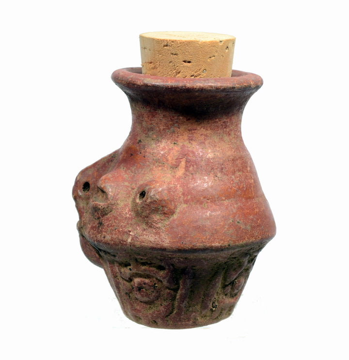 Mayan Pottery Human Headed Poison Pot