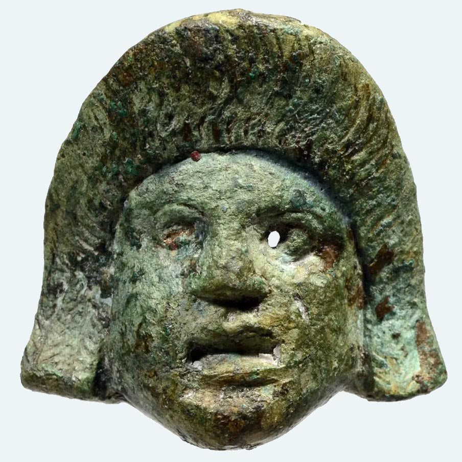 Roman Bronze Theater Mask Applique
