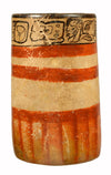 Mayan Polychrome Pottery Ritual Cylinder with Inscription