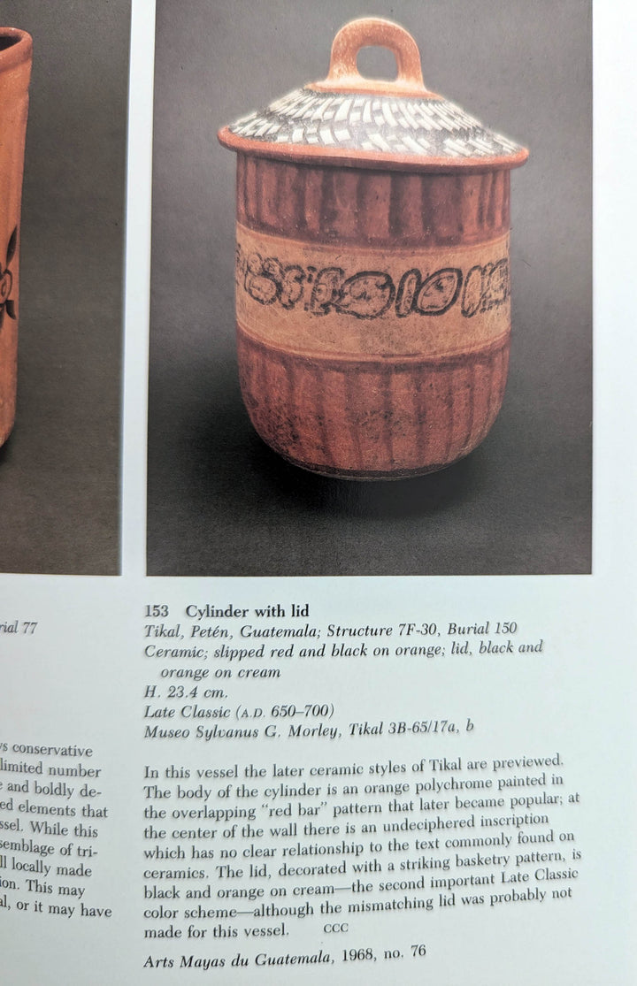 Mayan Polychrome Pottery Ritual Cylinder with Inscription