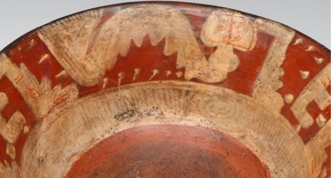 Pre-Columbian Mixtec Pottery Polychrome Tripod Vessel