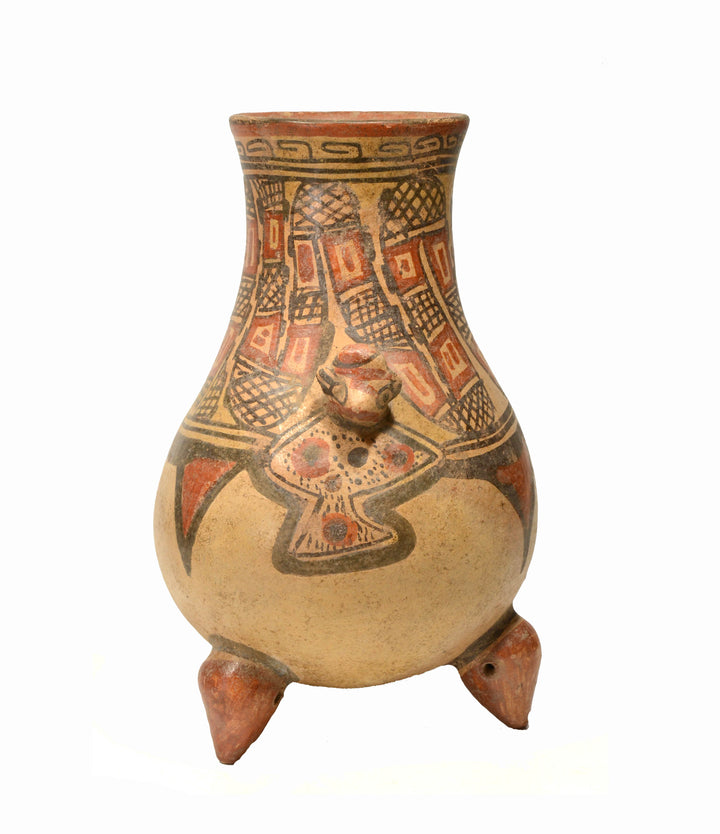 Pre-Columbian Costa Rican Polychrome Tripod Ceremonial Urn