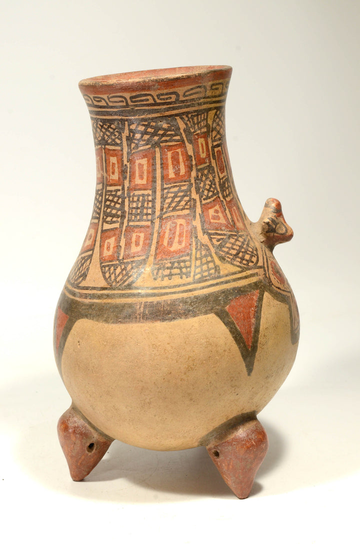 Pre-Columbian Costa Rican Polychrome Tripod Ceremonial Urn