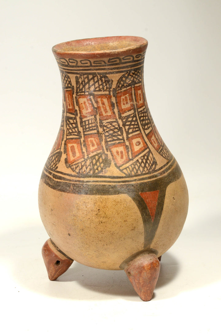 Pre-Columbian Costa Rican Polychrome Tripod Ceremonial Urn