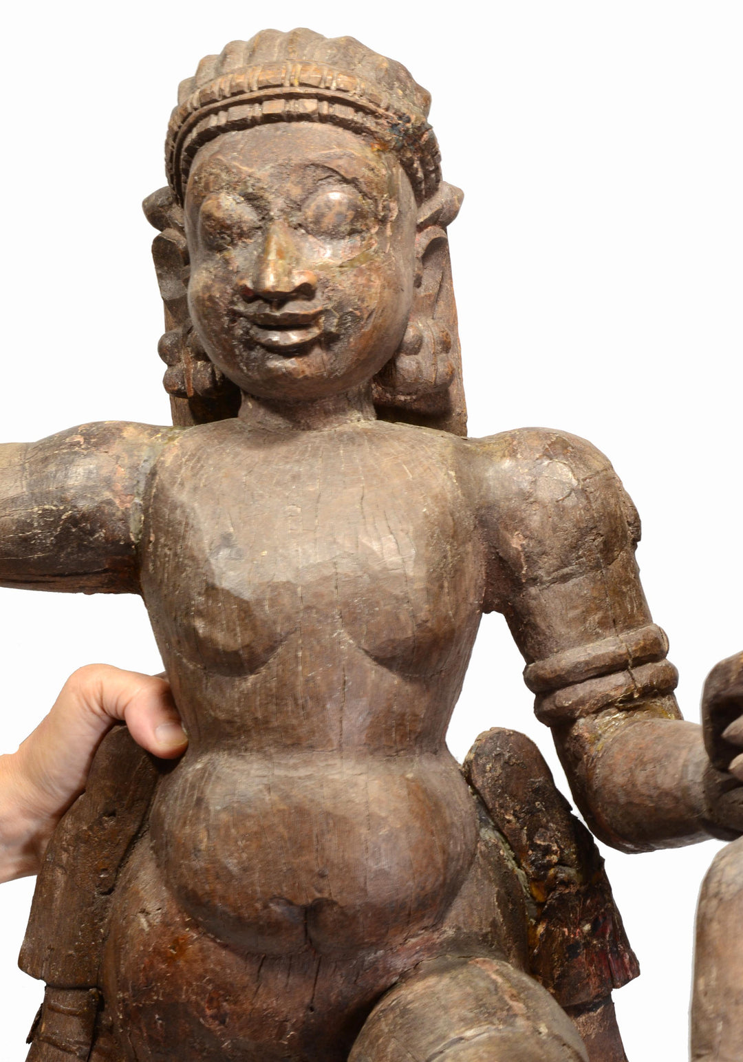Indian Wood Standing Protective Deity