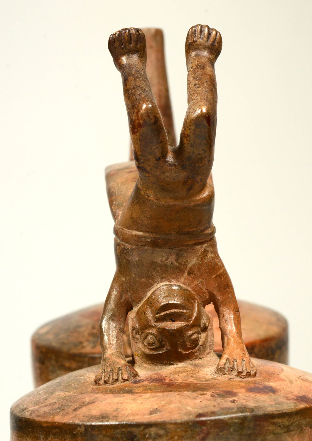 Lambayeque Double Lobed Acrobat Pottery Stirrup Vessel