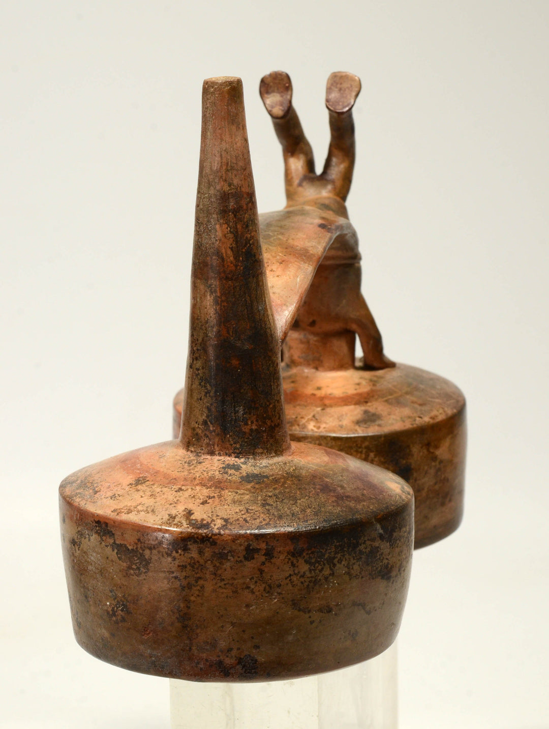 Lambayeque Double Lobed Acrobat Pottery Stirrup Vessel
